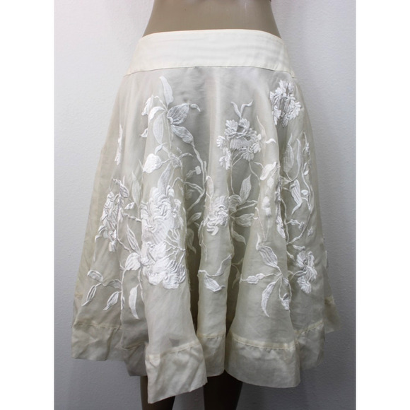 P.A.R.O.S.H P A R O S H Full Circle SKIRT Size S Embroidered Ivory - Picture 6 of 12